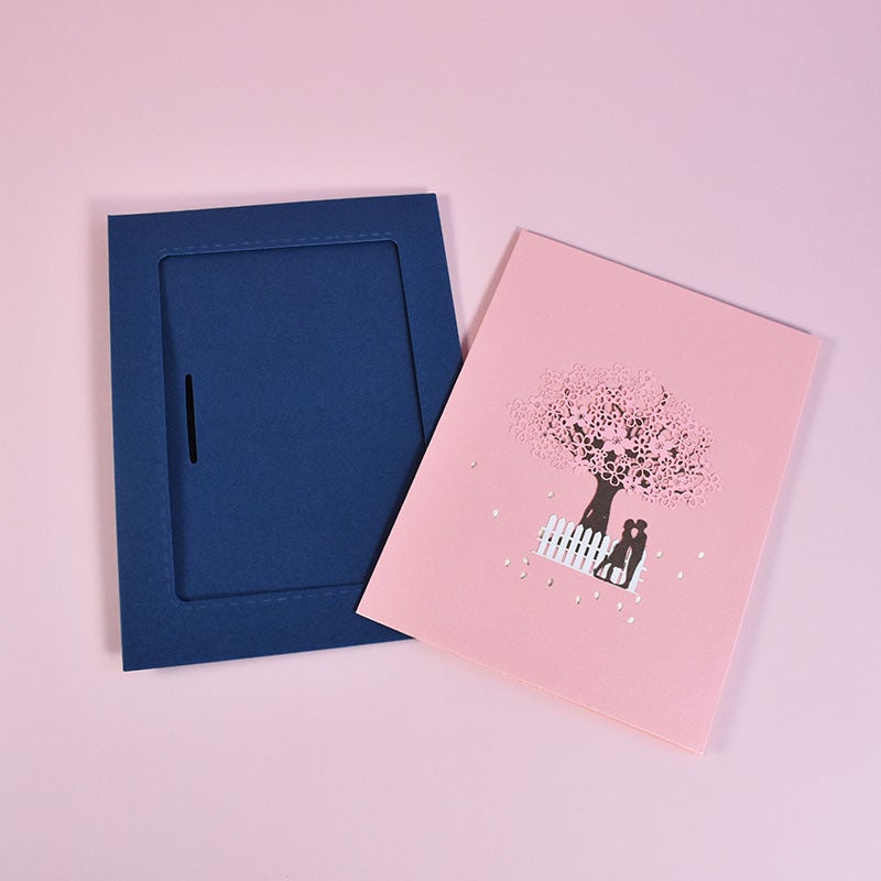 Innovative Valentine'S Day Greeting Card Love Blessing Handmade 3D Stereo Card Couple Cherry Blossom - Image 5